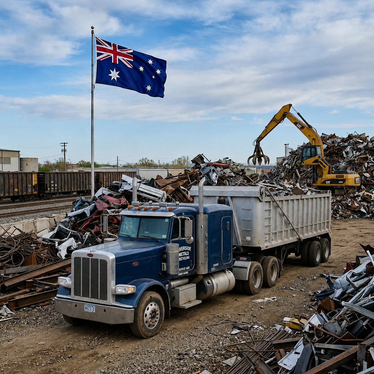 Vactip Dump Truck in Yard